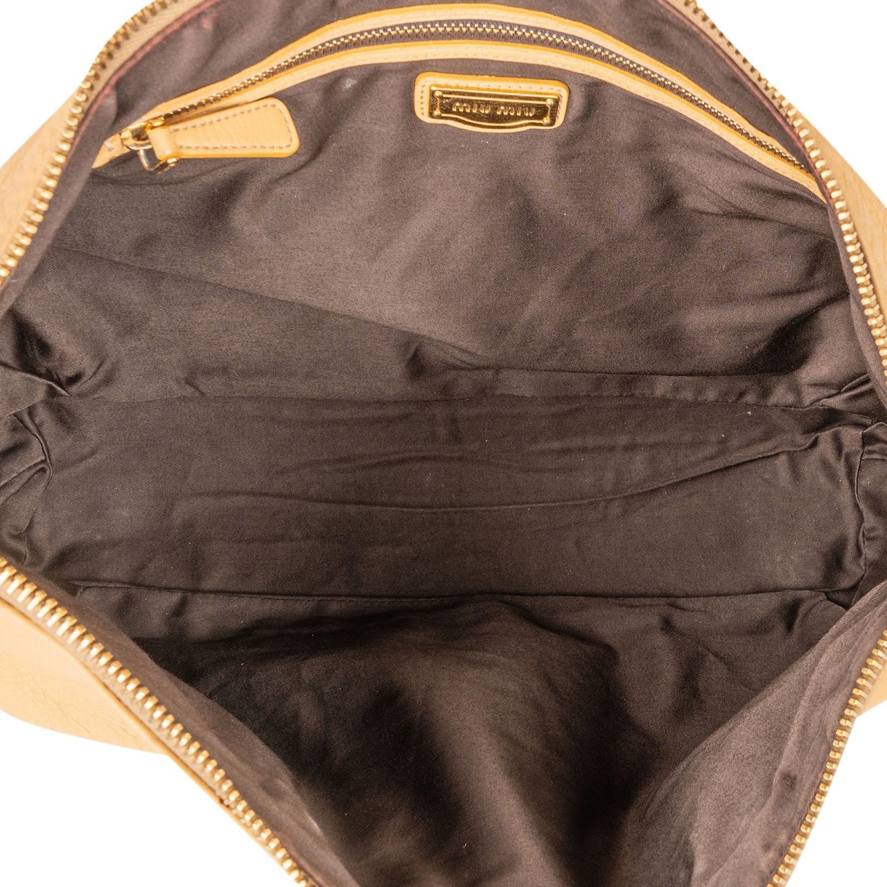 Miu Miu Miu Miu Vitello Daino Leather Satchel Handbag Beige