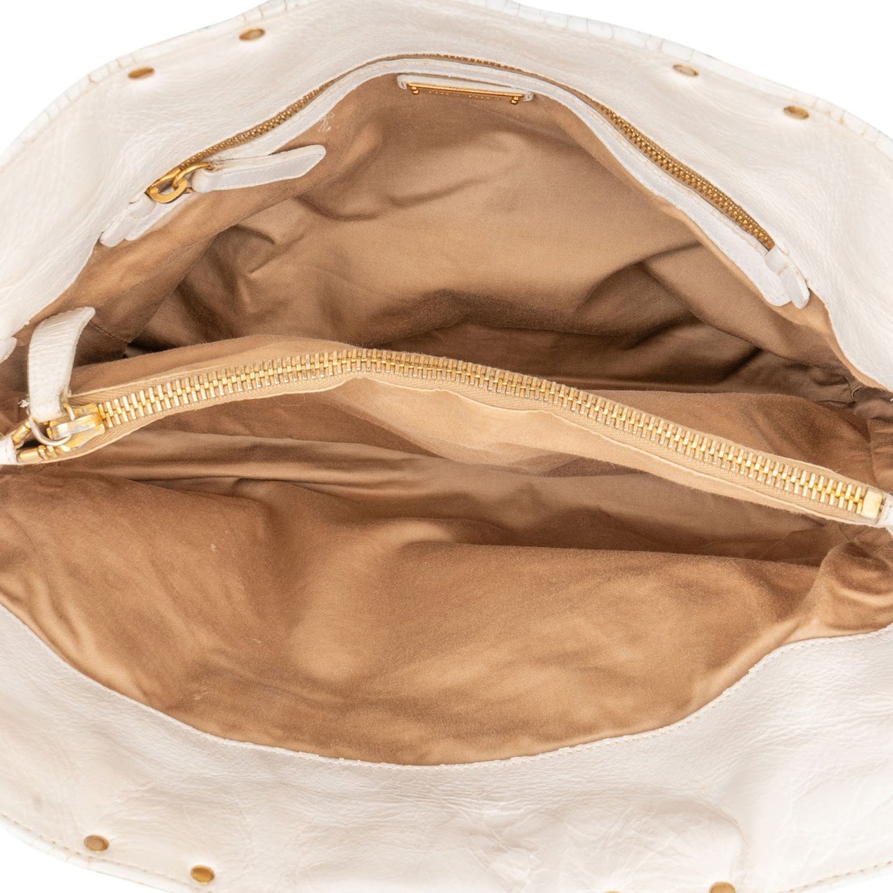 Miu Miu Blancoi Vitello Daino Satchel Handbag Wit