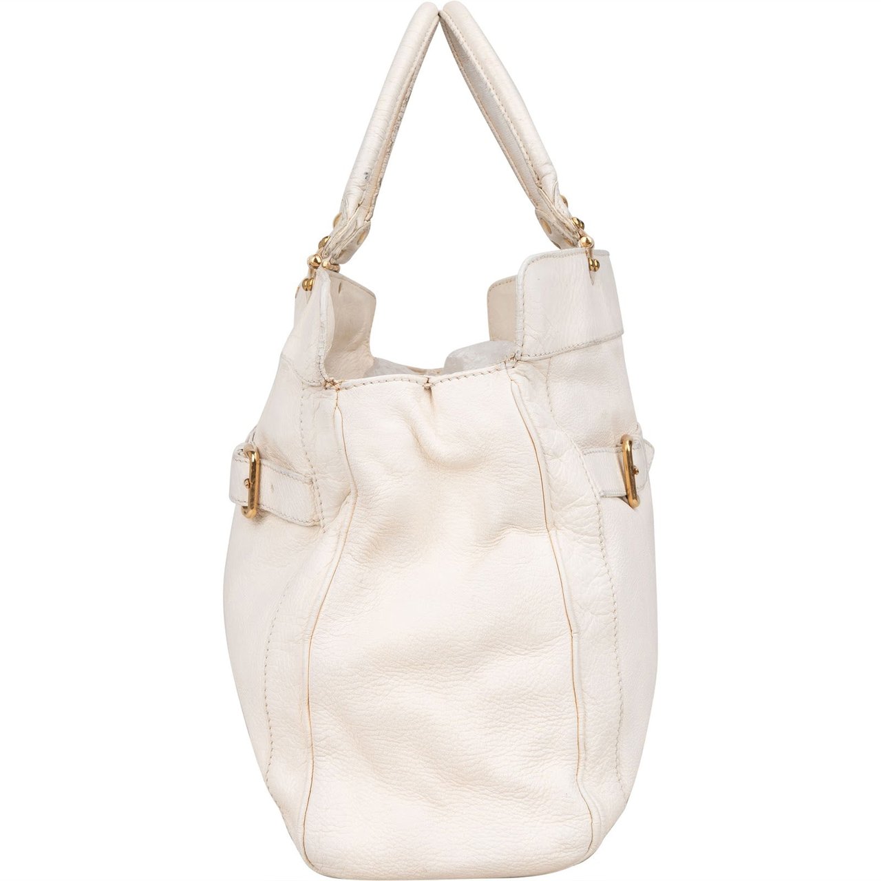 Miu Miu Blancoi Vitello Daino Satchel Handbag Wit