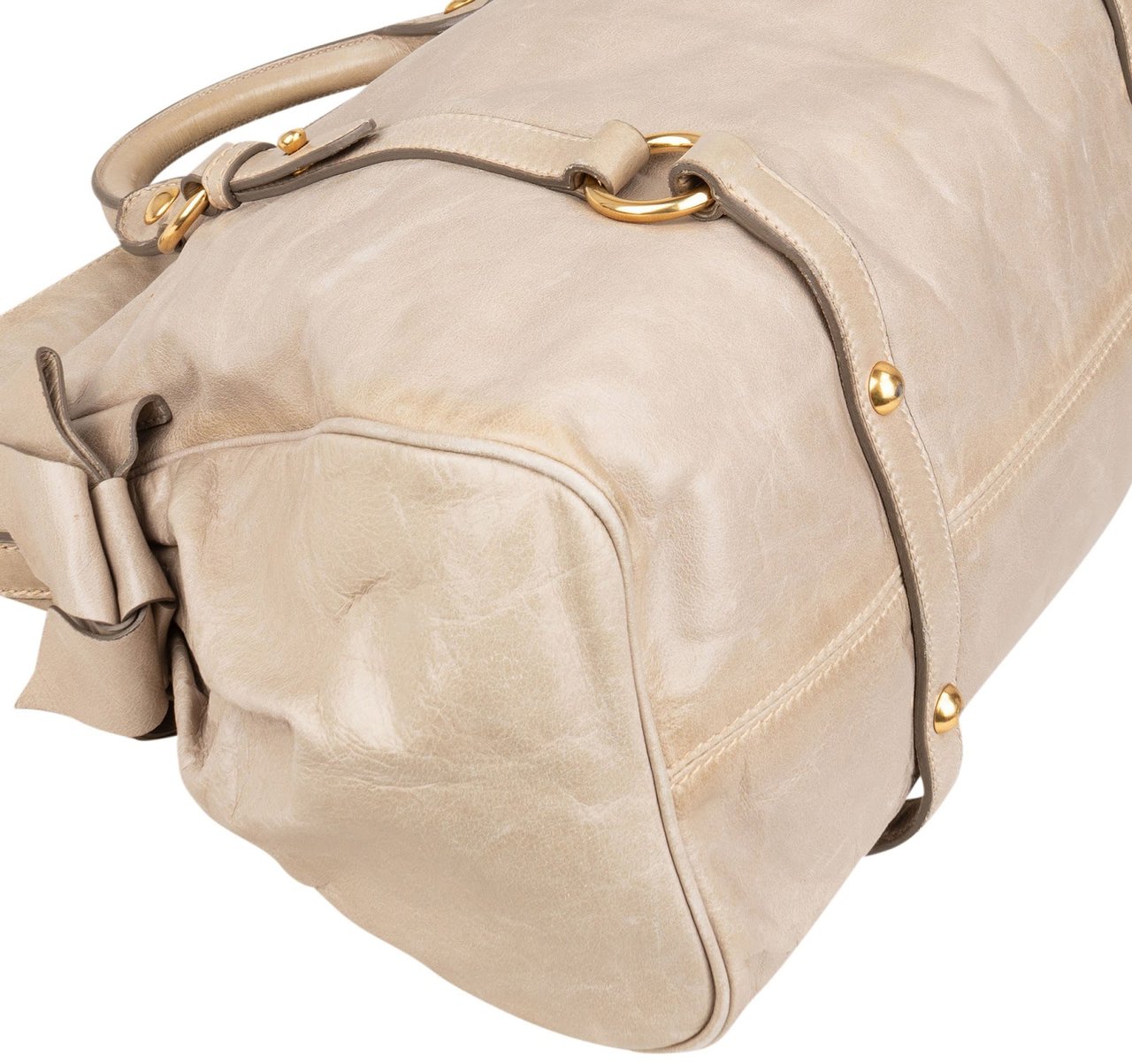 Miu Miu Miu Miu Vitello Lux City Handbag Donkergrijs