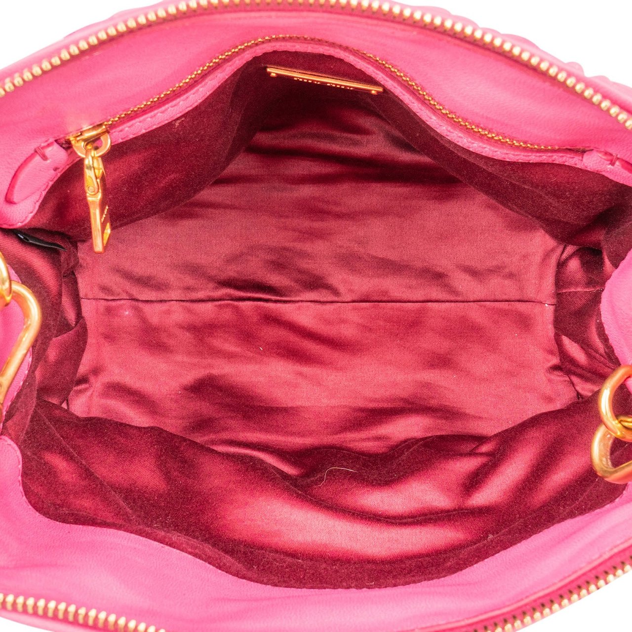 Miu Miu Miu Miu Pink Matelassé Nappa Leather Handbag Rood
