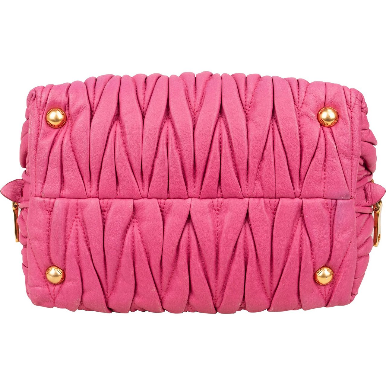 Miu Miu Miu Miu Pink Matelassé Nappa Leather Handbag Rood
