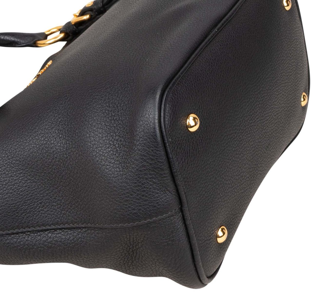 Miu Miu Vitello Daino Leather Small Handbag Zwart