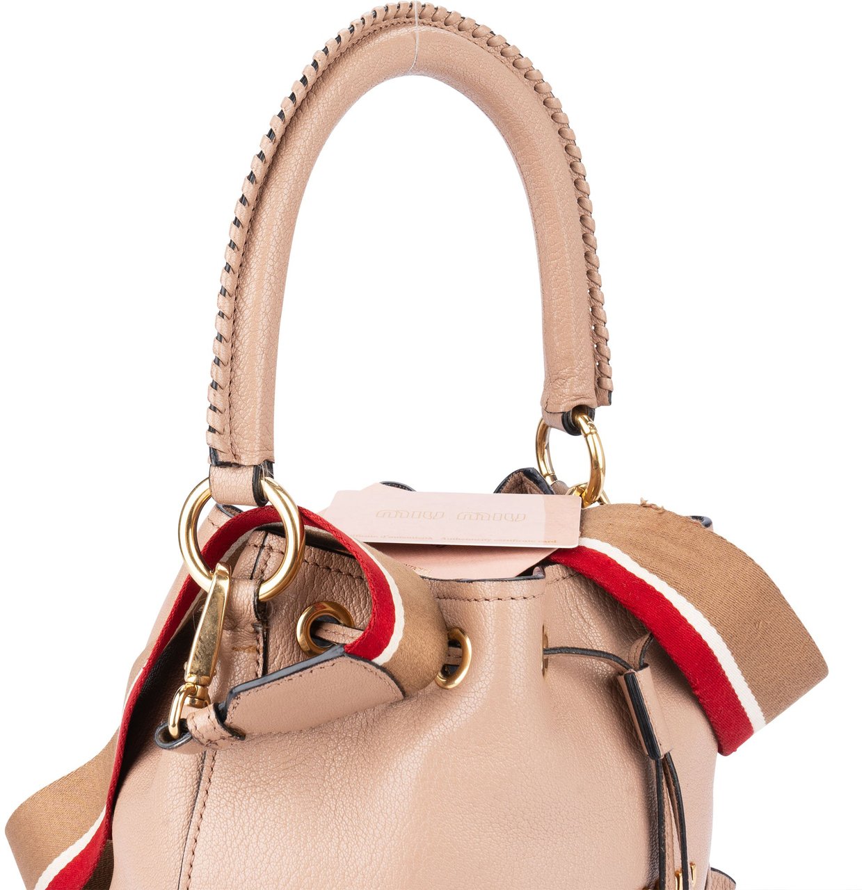 Miu Miu Miu Miu Cammeo Leather Madras Bucket Handbag Divers