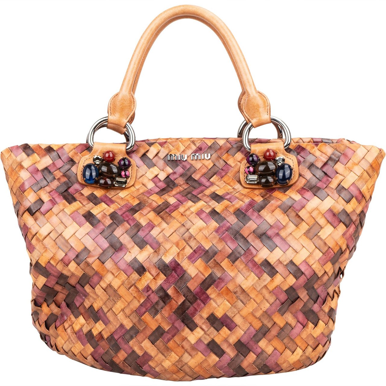 Miu Miu Miu Miu Intrecciato Multicolor Stone Handbag Divers