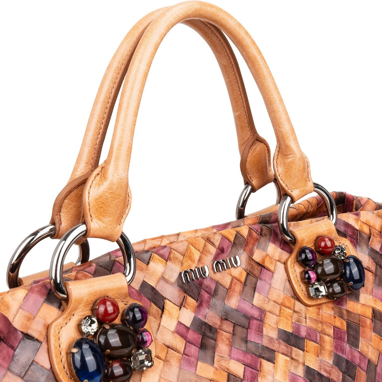 Miu Miu Miu Miu Intrecciato Multicolor Stone Handbag Divers