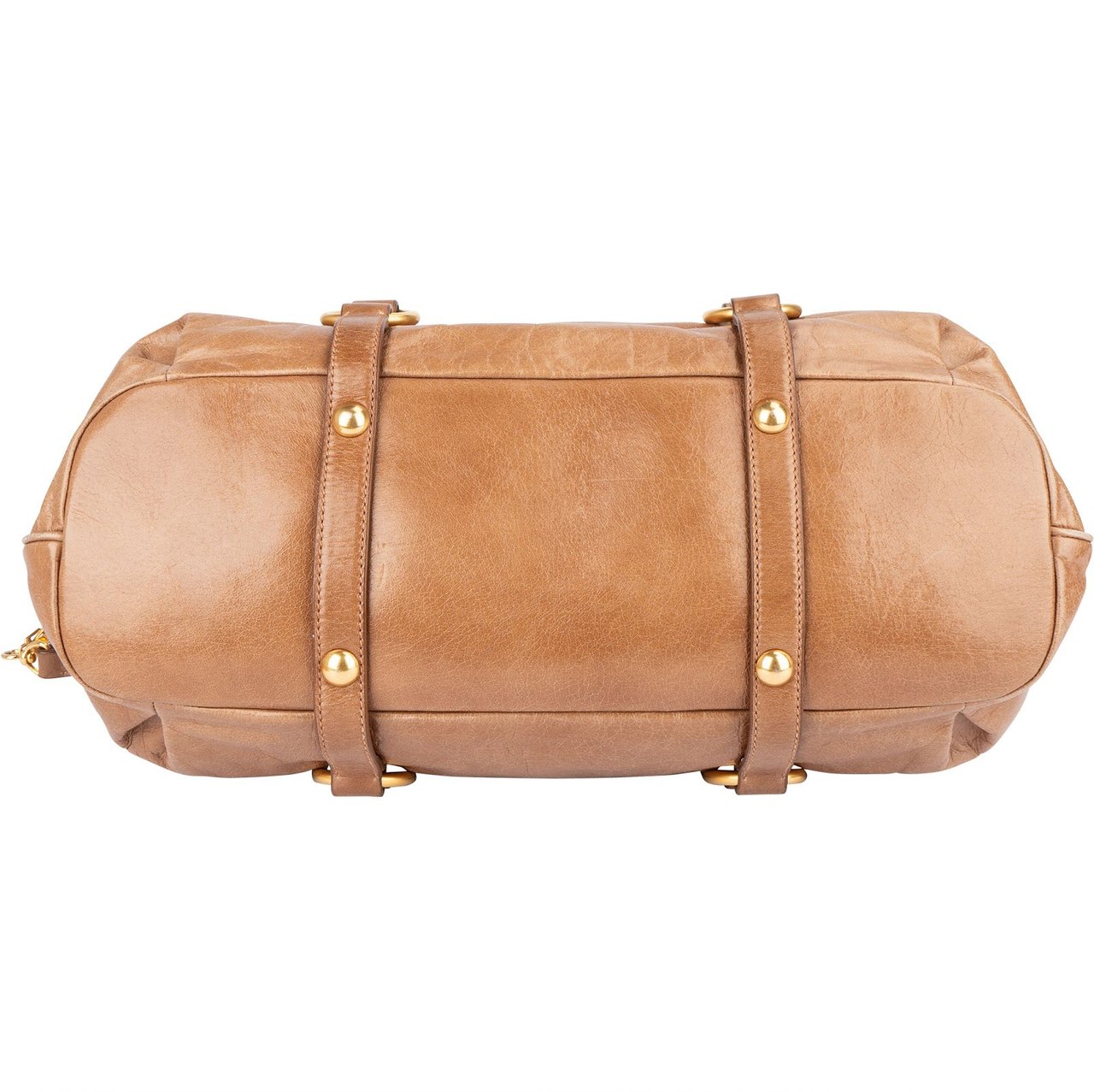 Miu Miu Miu Miu Vitello Lux Leather Satchel Handbag Bruin