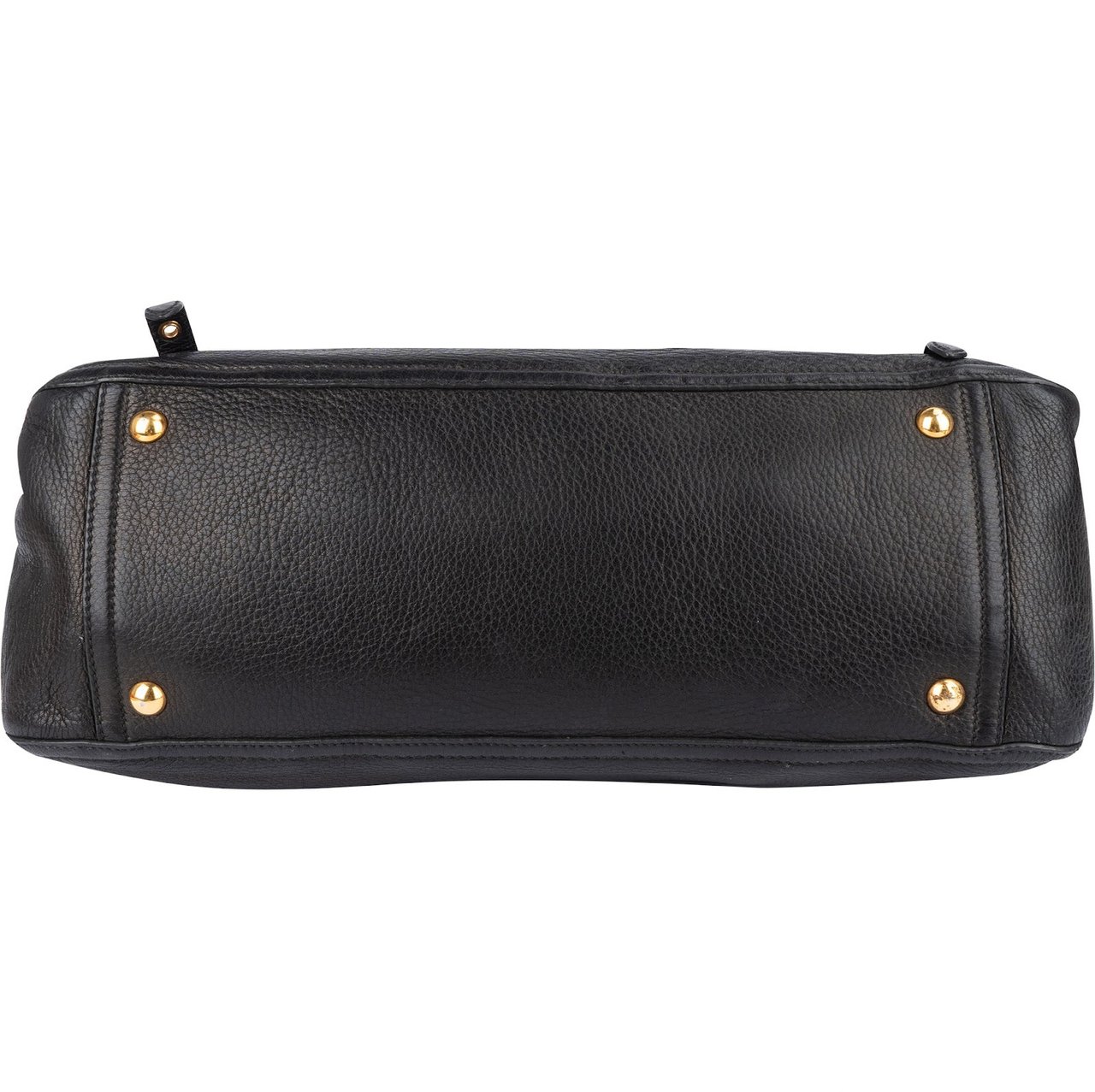 Miu Miu Vitello Lux Leather Coffer Satchel Handbag Zwart