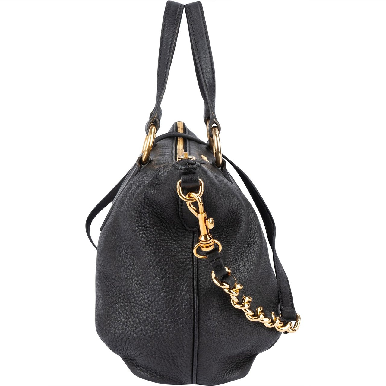 Miu Miu Miu Miu Vitello Lux Satchel Shoulder Bag Zwart