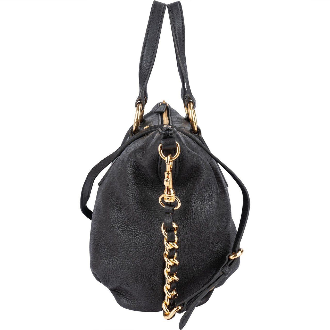 Miu Miu Miu Miu Vitello Lux Satchel Shoulder Bag Zwart