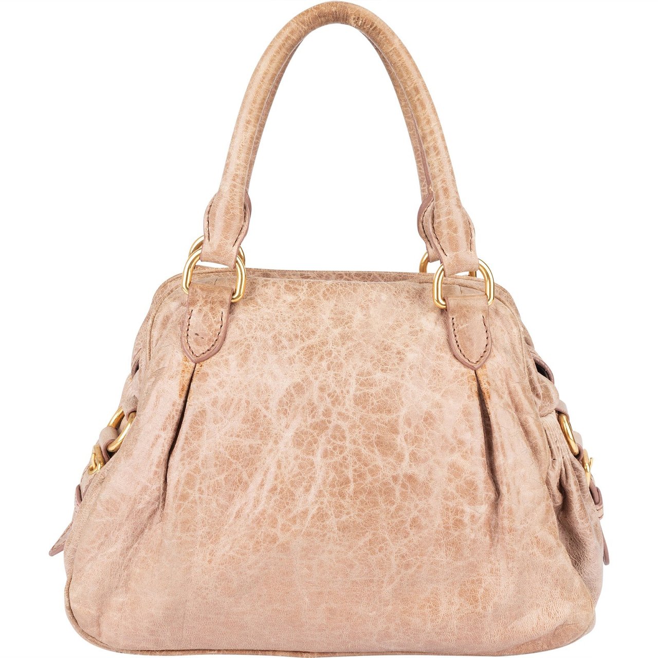 Miu Miu Miu Miu Vitello Lux City Handbag Beige