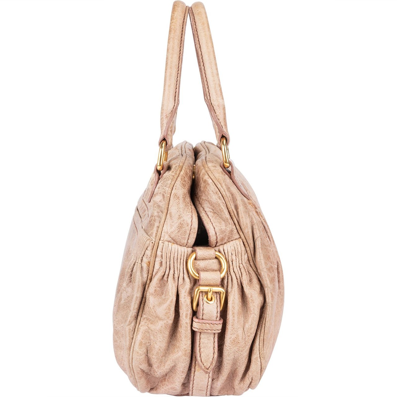 Miu Miu Miu Miu Vitello Lux City Handbag Beige