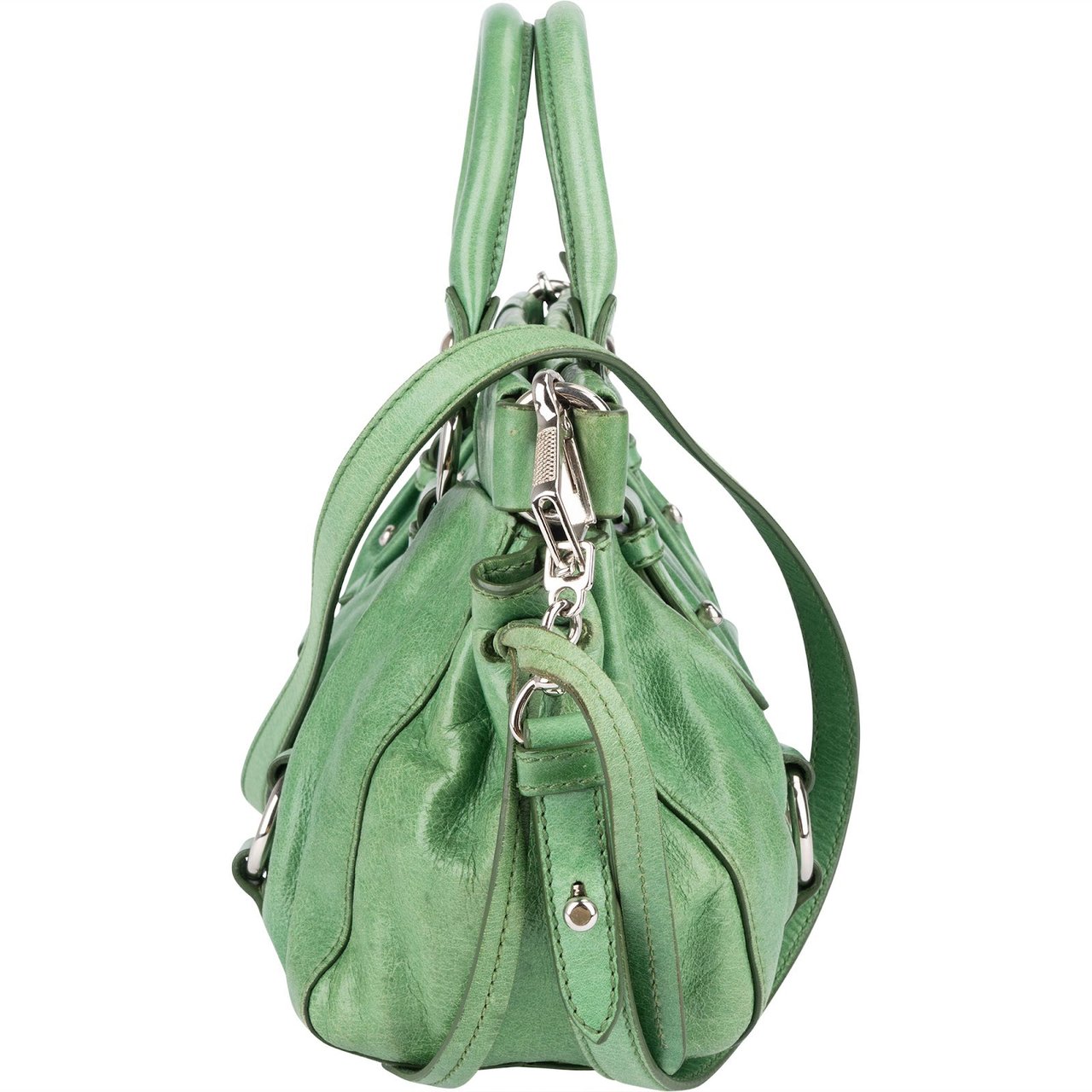 Miu Miu Miu Miu Vitello Lux City Handbag Groen