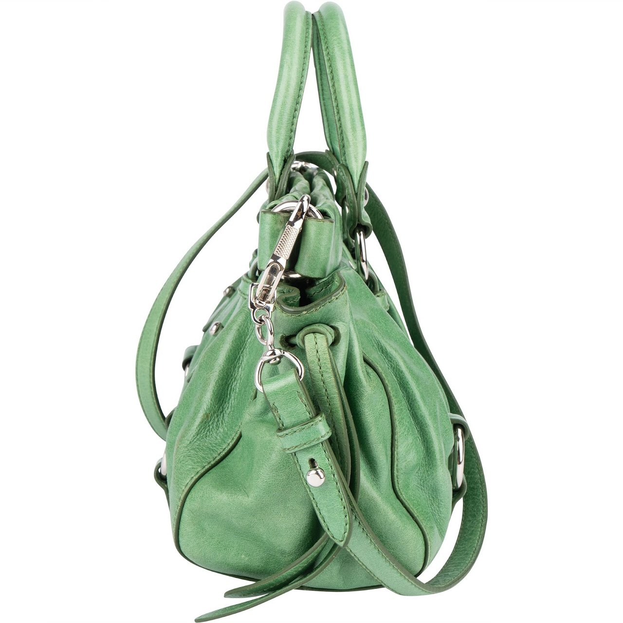 Miu Miu Miu Miu Vitello Lux City Handbag Groen