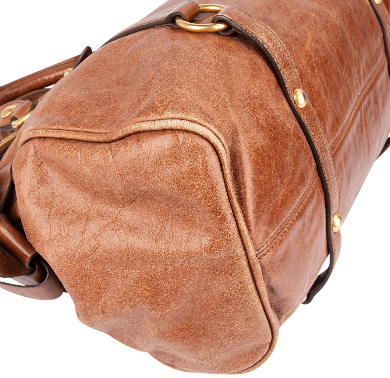 Miu Miu Miu Miu Vitello Lux Bow Handbag Bruin