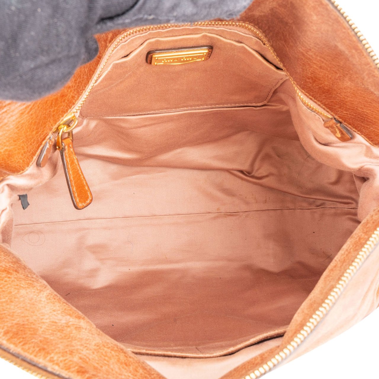 Miu Miu Miu Miu Vitello Lux Bow Handbag Bruin