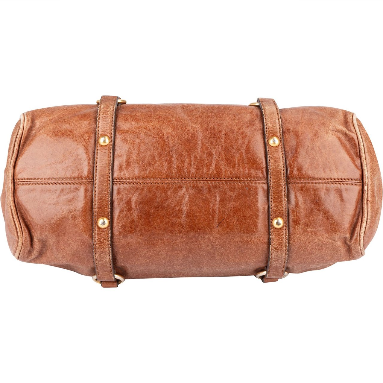 Miu Miu Miu Miu Vitello Lux Bow Handbag Bruin