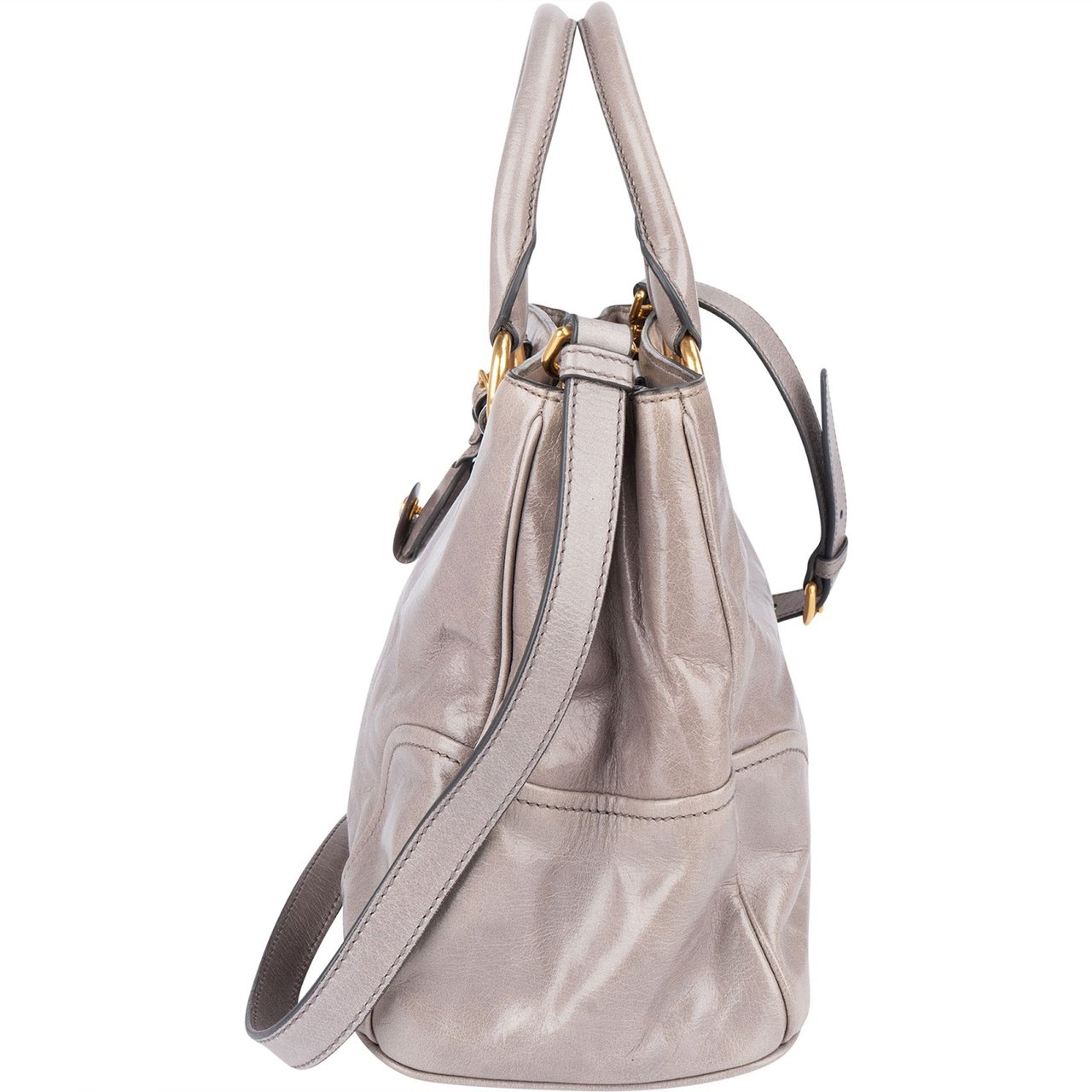 Miu Miu Miu Miu Grey Vitello Lux Handbag Divers
