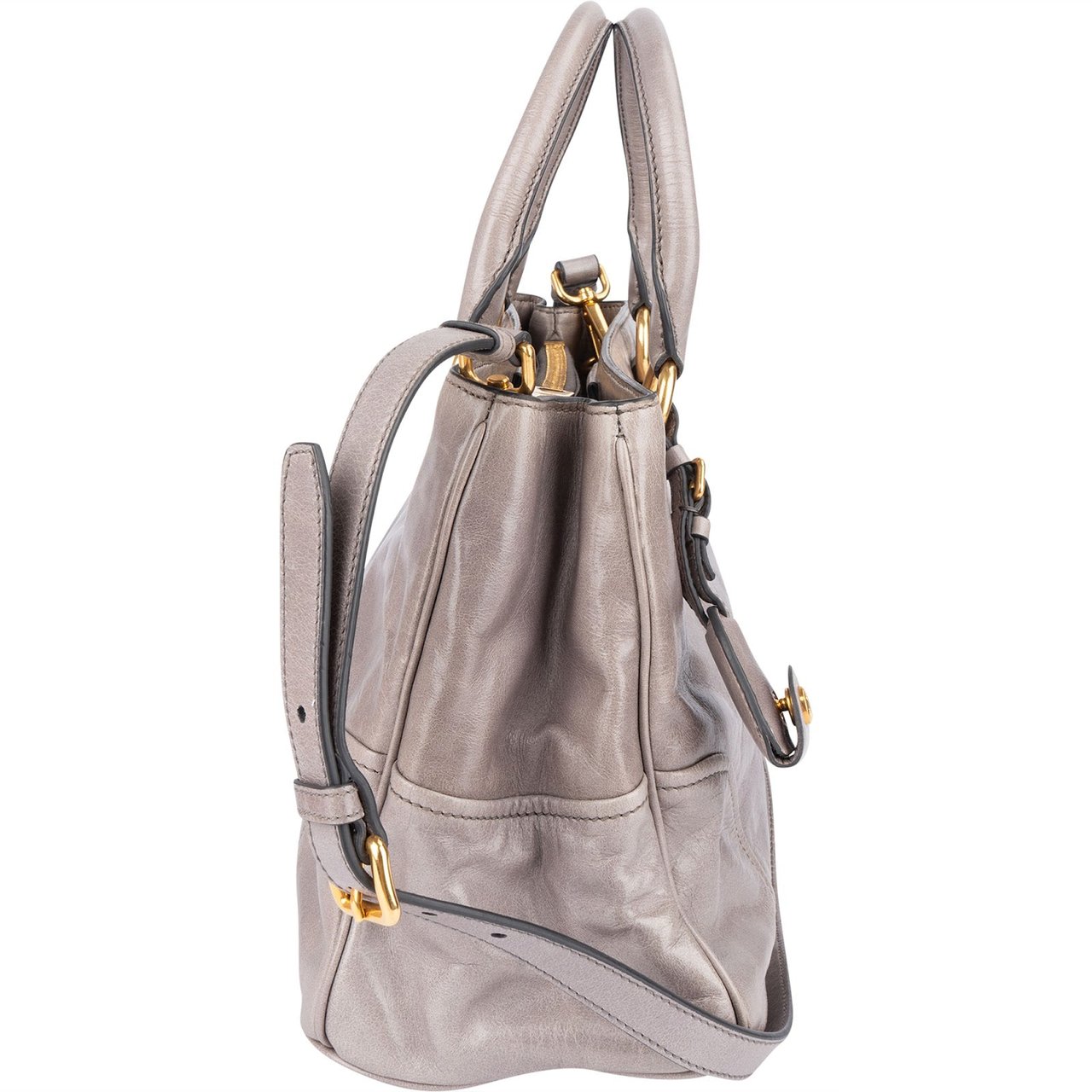 Miu Miu Miu Miu Grey Vitello Lux Handbag Divers