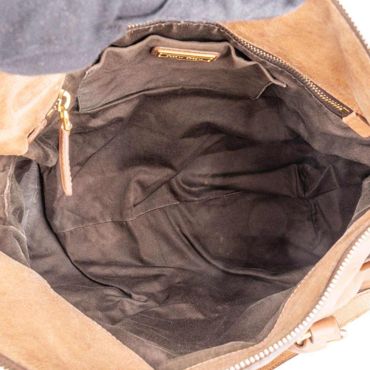 Miu Miu Vitello Lux Bow Shoulder Bag Bruin
