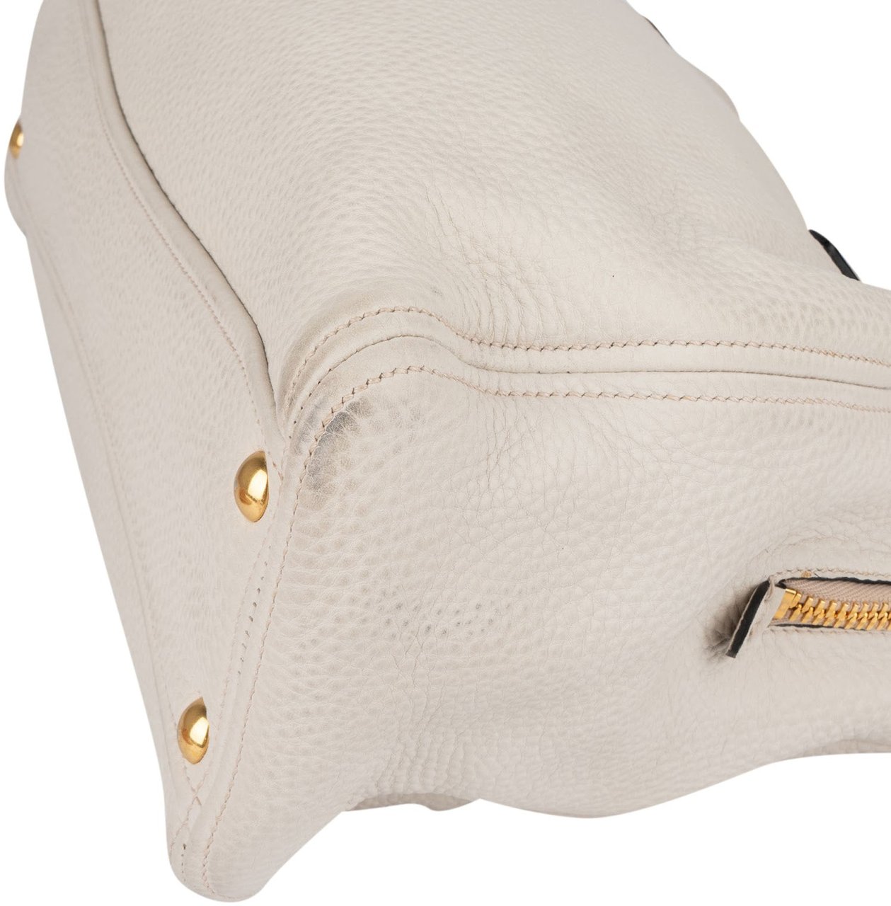 Miu Miu Miu Miu White Vitello Daino Tote Handbag Wit