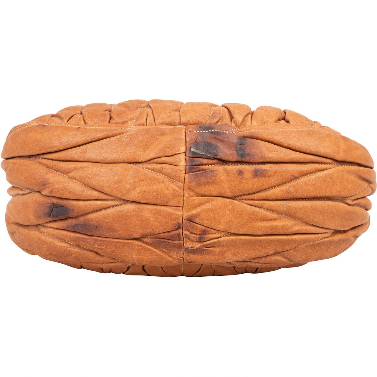 Miu Miu Miu Miu Matelassé Nappa Leather Hobo Handbag Bruin