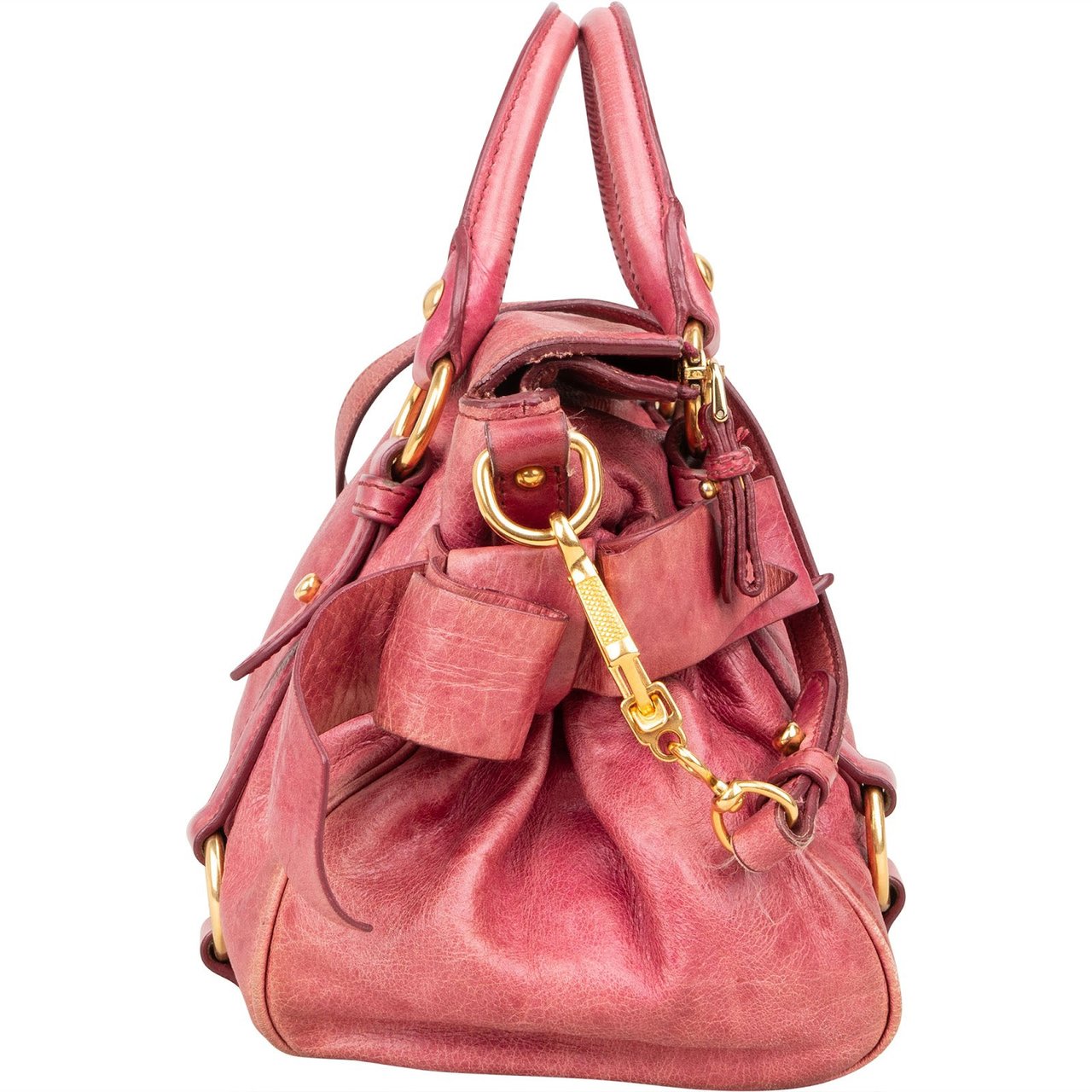 Miu Miu Miu Miu Vitello Lux City Bag Handbag Rood