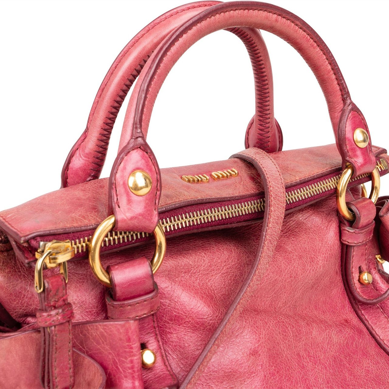 Miu Miu Miu Miu Vitello Lux City Bag Handbag Rood
