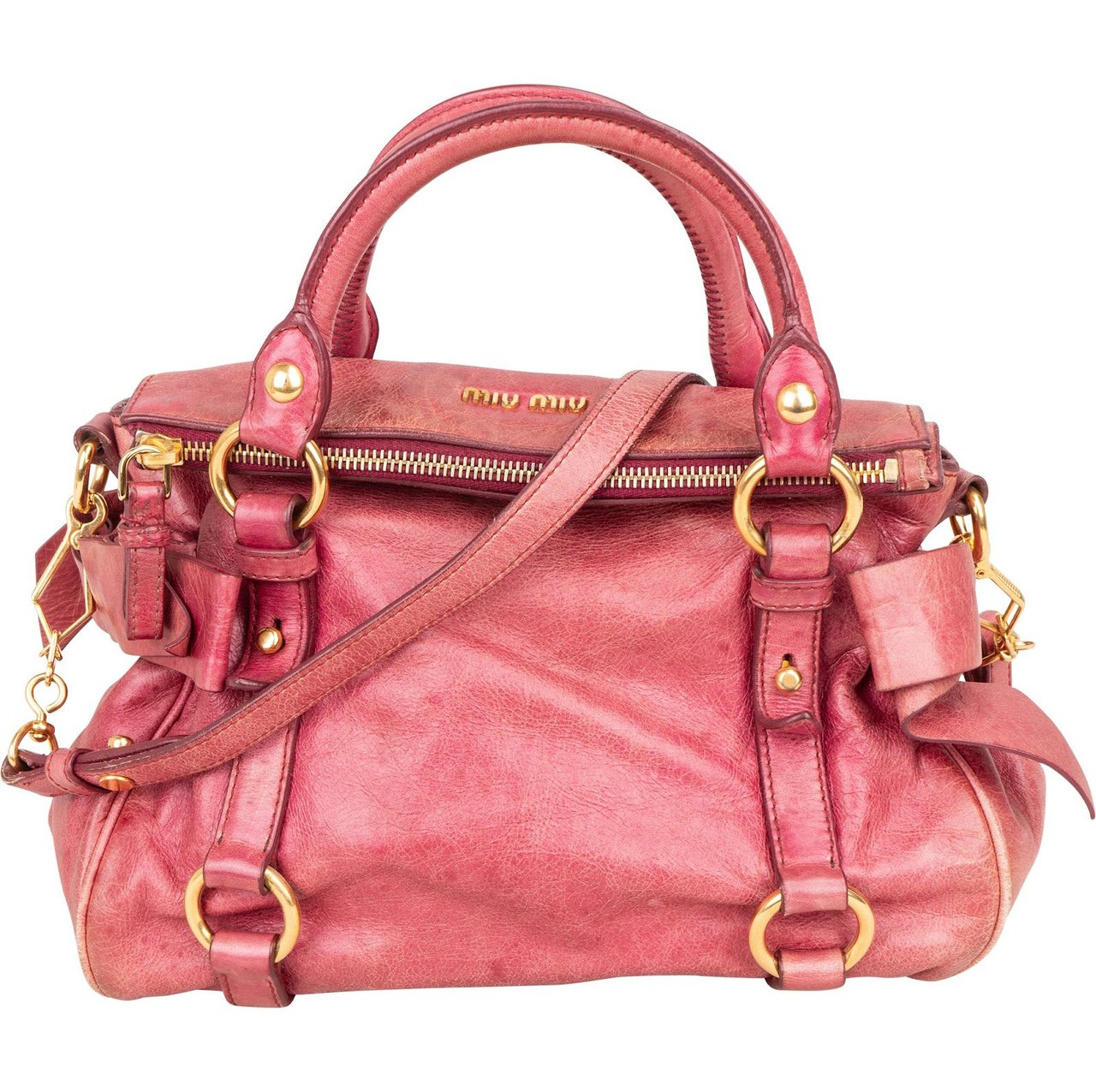 Miu Miu Miu Miu Vitello Lux City Bag Handbag Rood