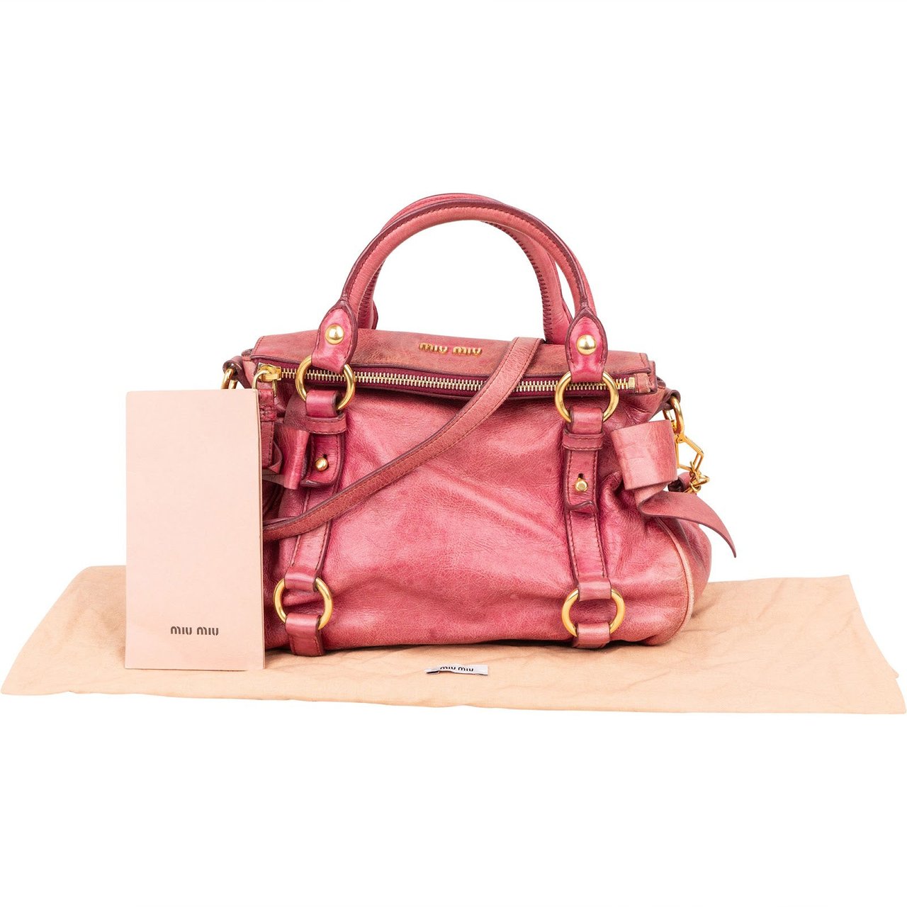 Miu Miu Miu Miu Vitello Lux City Bag Handbag Rood