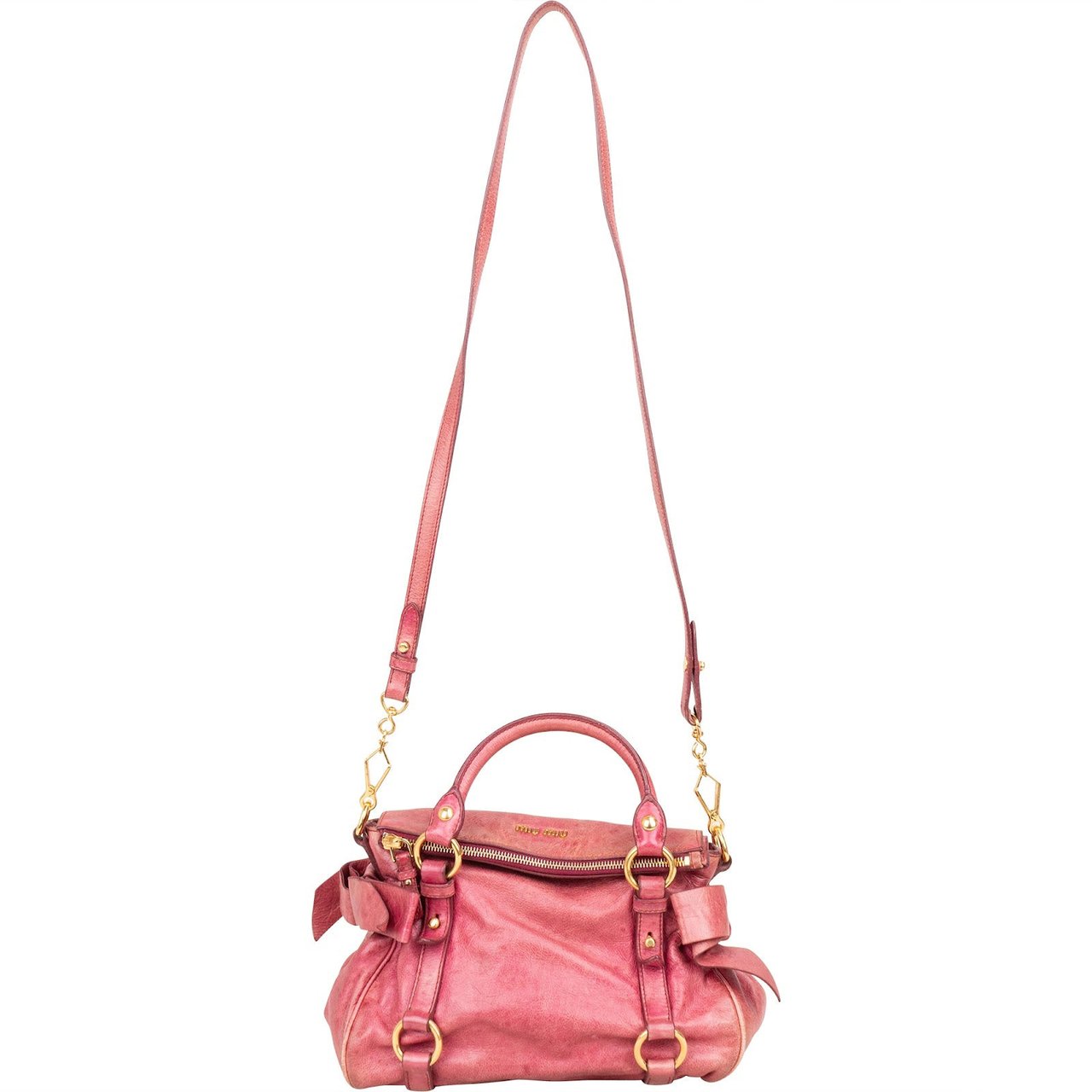 Miu Miu Miu Miu Vitello Lux City Bag Handbag Rood