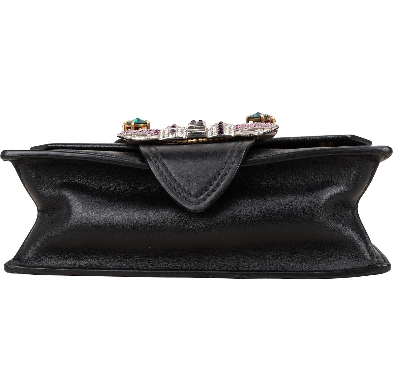 Miu Miu Madras Crystal Leather Crossbody Bag Zwart