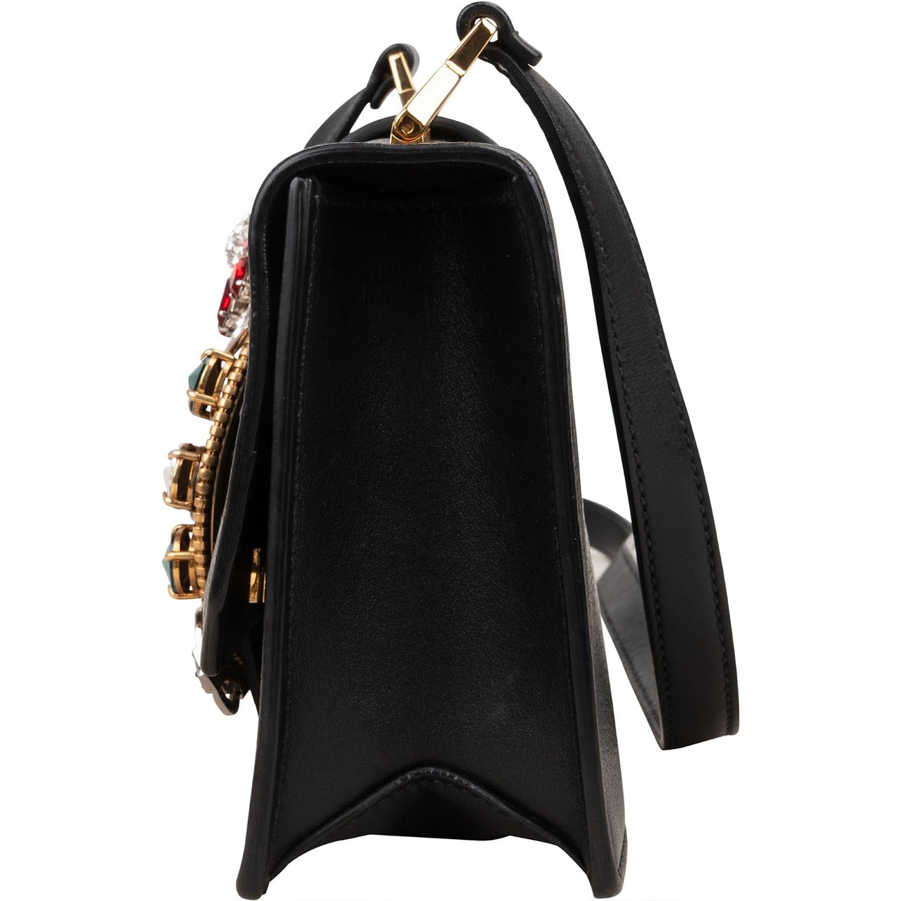 Miu Miu Madras Crystal Leather Crossbody Bag Zwart