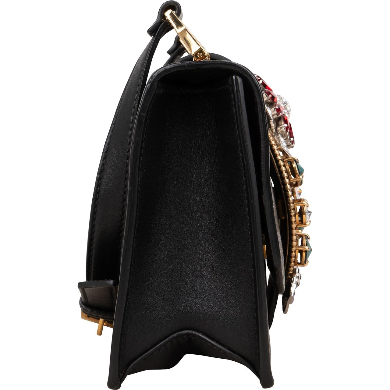 Miu Miu Madras Crystal Leather Crossbody Bag Zwart
