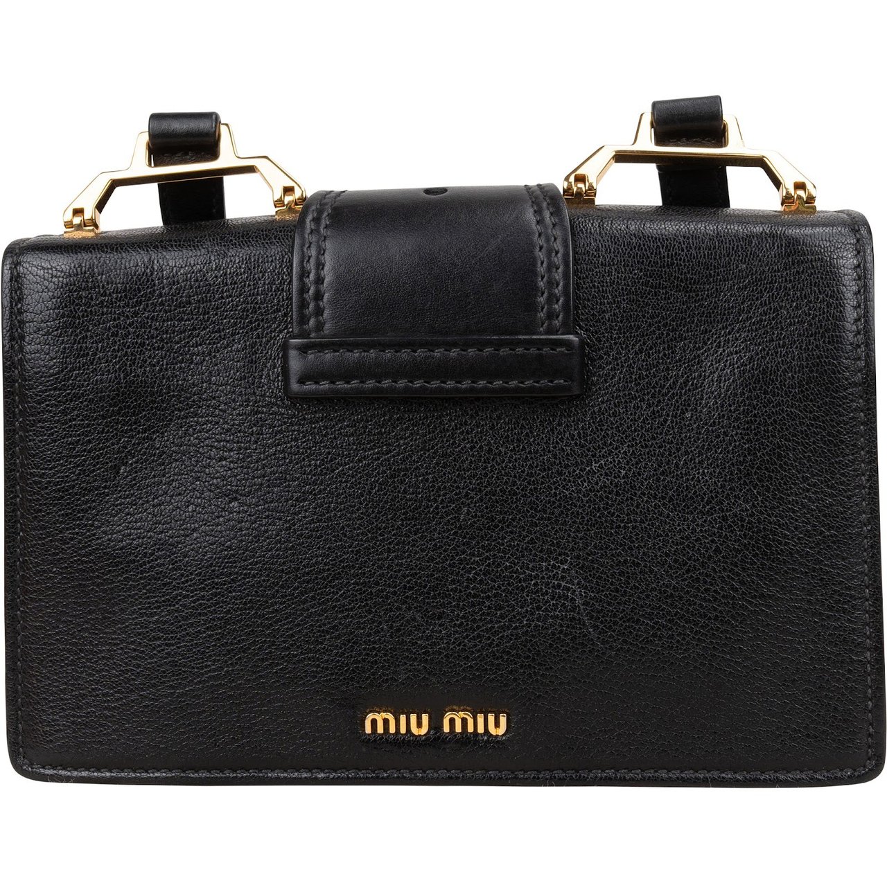 Miu Miu Madras Crystal Leather Crossbody Bag Zwart