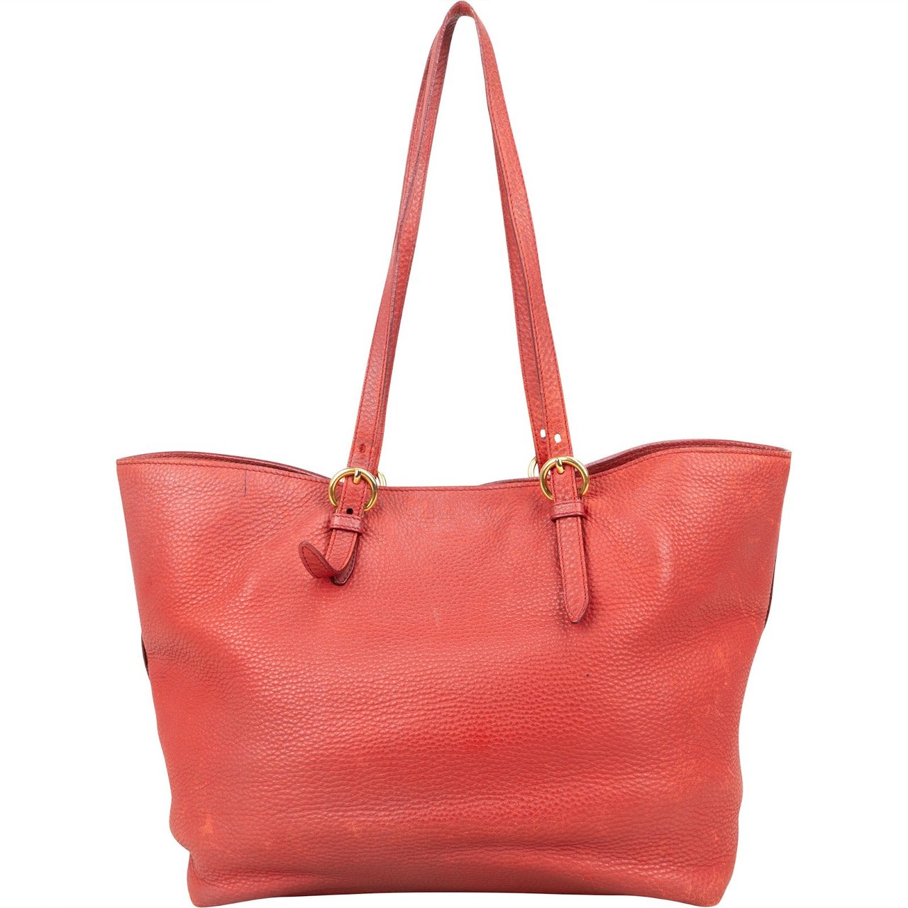 Miu Miu Miu Miu Vitello Daino Leather Tote Shoulder Bag Rood