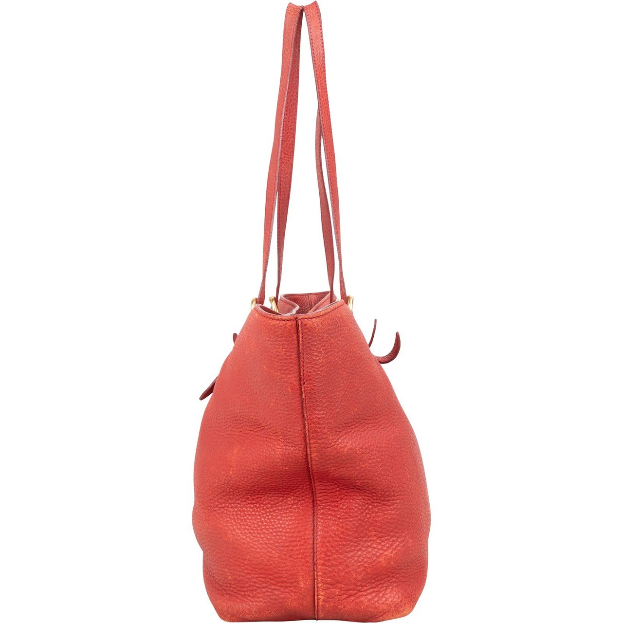 Miu Miu Miu Miu Vitello Daino Leather Tote Shoulder Bag Rood