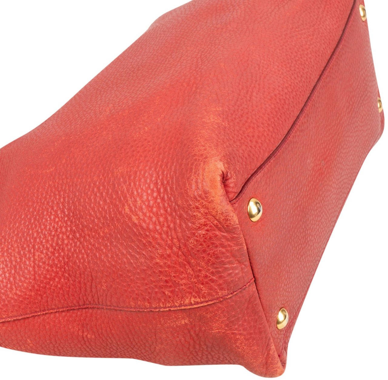 Miu Miu Miu Miu Vitello Daino Leather Tote Shoulder Bag Rood