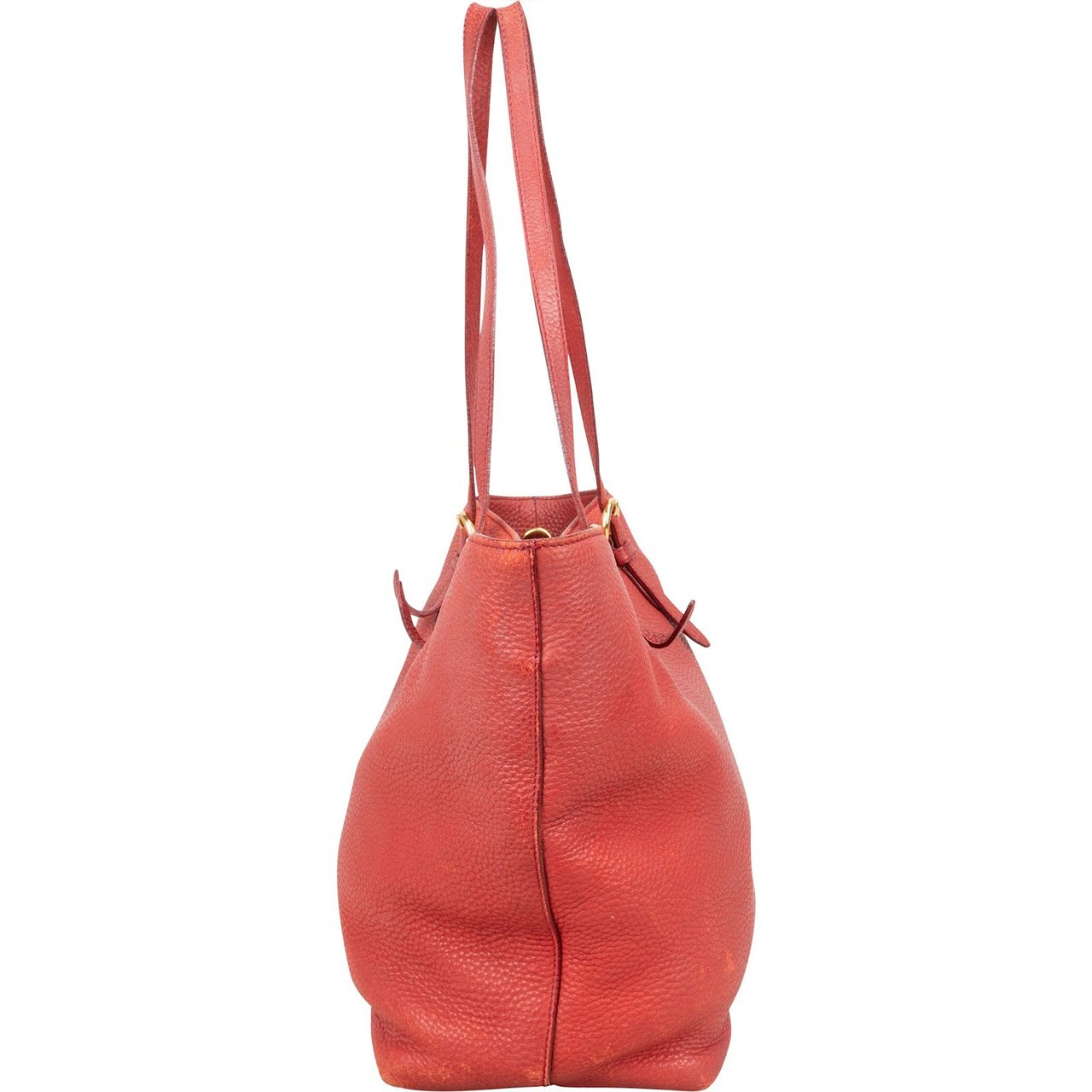 Miu Miu Miu Miu Vitello Daino Leather Tote Shoulder Bag Rood