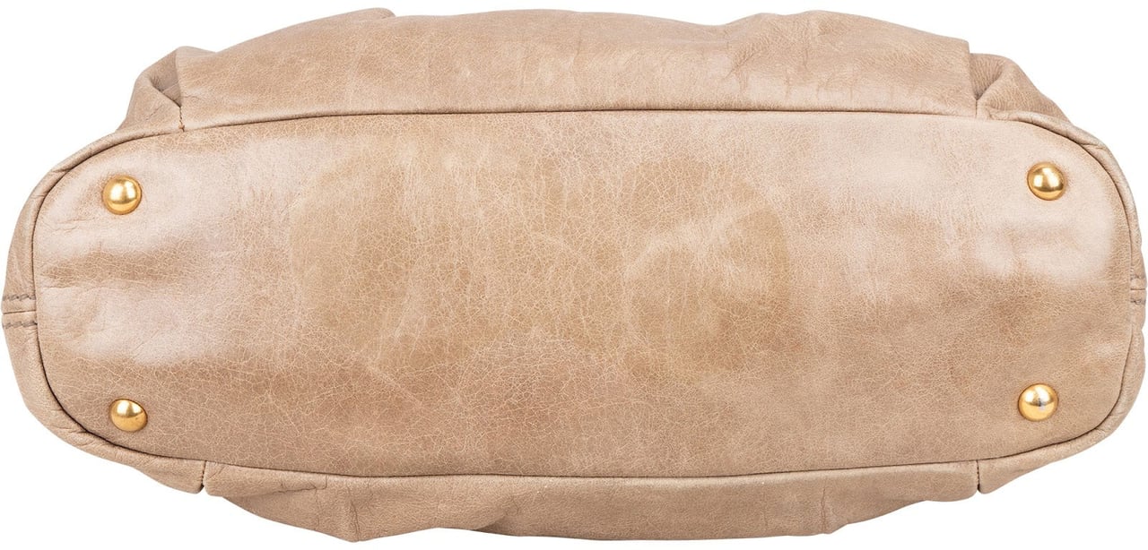 Miu Miu Miu Miu Vitello Lux Studded Handbag Beige