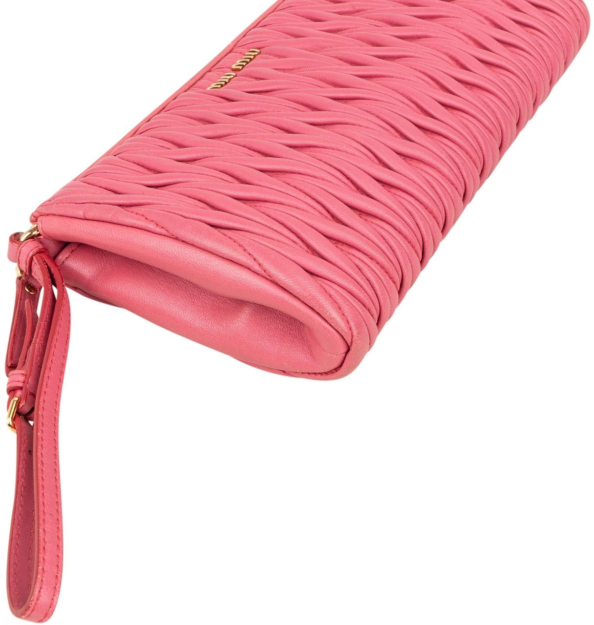 Miu Miu Miu Miu Matelassé Nappa Leather Clutch Bag Rood
