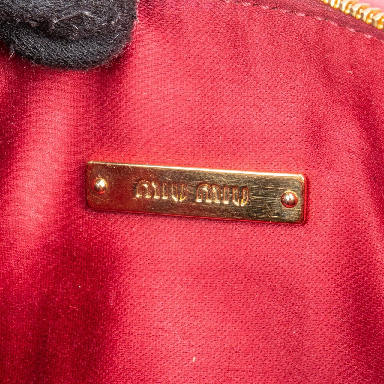 Miu Miu Miu Miu Matelassé Nappa Leather Clutch Bag Rood