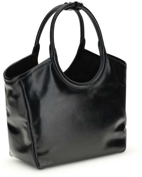 Miu Miu Miu Miu Black Calf Leather Bos Taurus Handbag Zwart