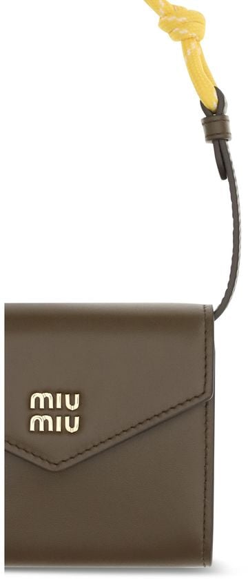 Miu Miu Brown Calf Leather Bos Taurus Wallet Bruin