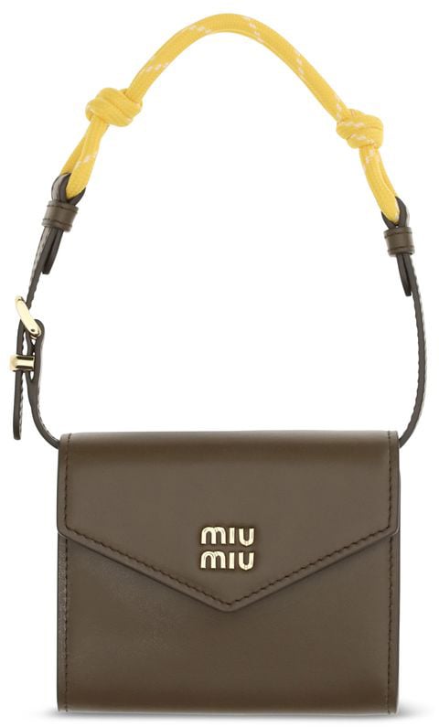 Miu Miu Brown Calf Leather Bos Taurus Wallet Bruin