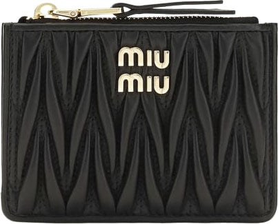 Miu Miu Black Lamb Ovis Aries Aries Wallet Zwart