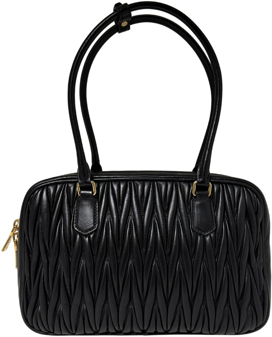 Miu Miu MIU MIU Boston Bag Leather / Black Zwart