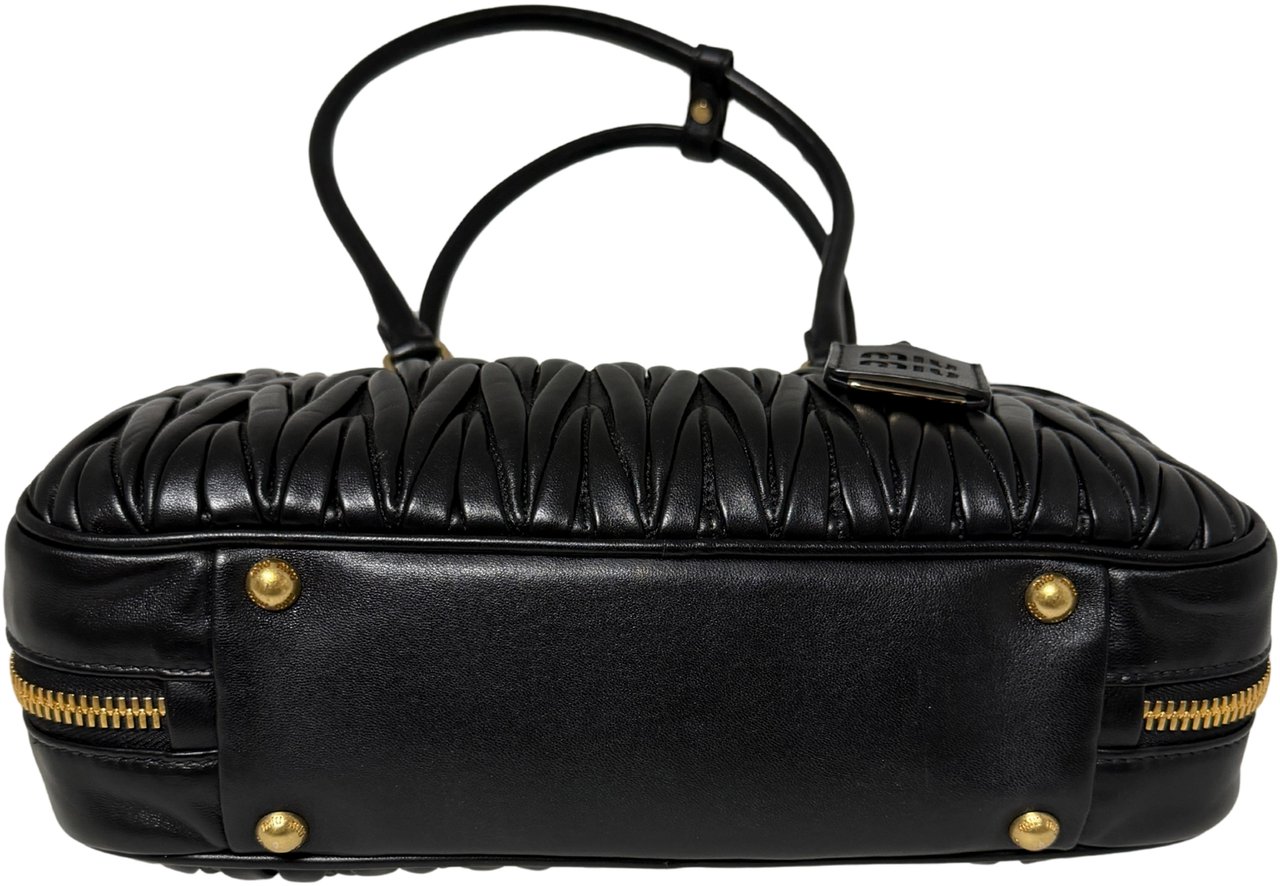 Miu Miu MIU MIU Boston Bag Leather / Black Zwart