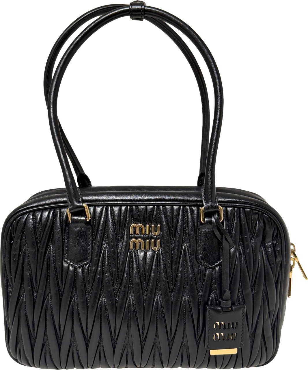 Miu Miu MIU MIU Boston Bag Leather / Black Zwart