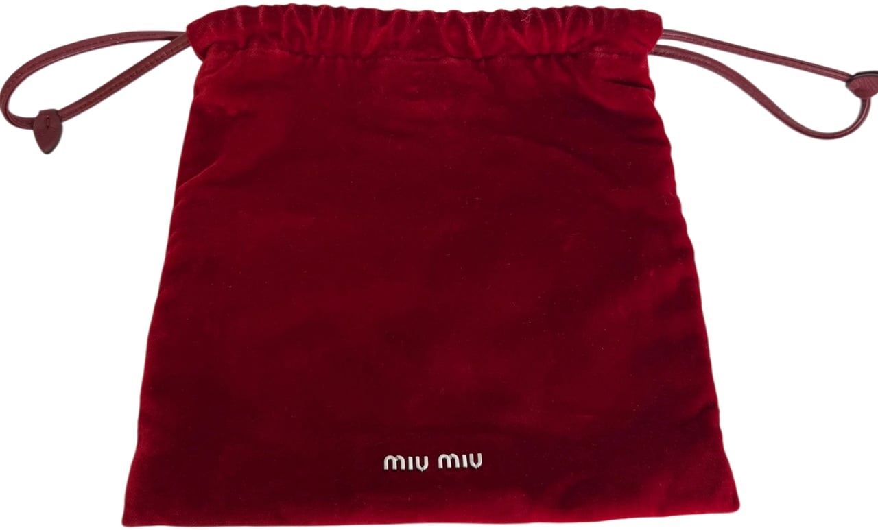 MIU MIU Crystal-Embellished Velvet Clutch on Chain  rot / neuwertig Rood